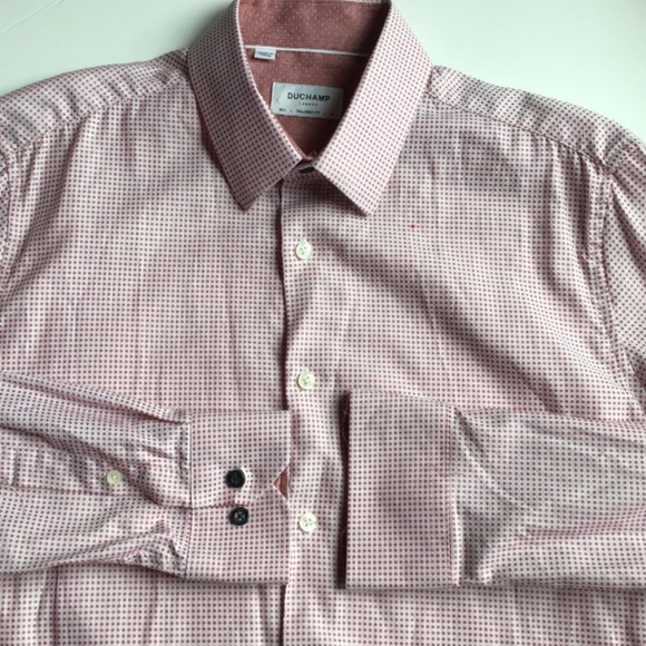 DUCHAMP London tailored fit light burgundy  colour cotton shirt Sz 16 / 40 - Picture 3 of 13